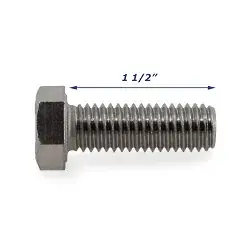 Stainless Steel Trailer Bolt Only 1/2 inch x 1 1/2 inch