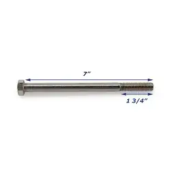 Stainless Steel Trailer Bolt Only 1/2 inch x 7 inch