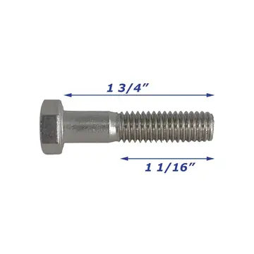 Stainless Steel Trailer Bolt Only 3/8 inch x 1 3/4 inch