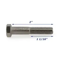 Stainless Steel Trailer Bolt Only 3/8 inch x 2 inch