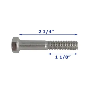 Stainless Steel Trailer Bolt Only 3/8 inch x 2 1/4 inch