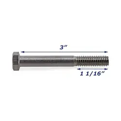 Stainless Steel Trailer Bolt Only 3/8 inch x 3 inch