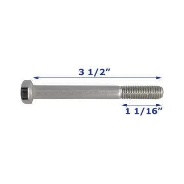 Stainless Steel Trailer Bolt Only 3/8 inch x 3 1/2 inch