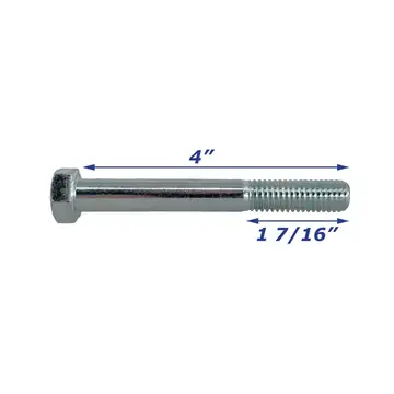 Zinc Plated Trailer Bolt Only 1/2 inch x 4 inch