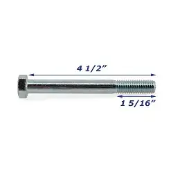 Zinc Plated Trailer Bolt Only 1/2 inch x 4 1/2 inch