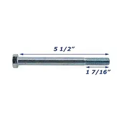 Zinc Plated Trailer Bolt Only 1/2 inch x 5 1/2 inch