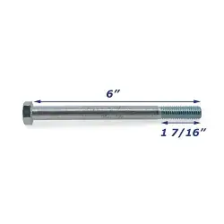 Zinc Plated Trailer Bolt Only 1/2 inch x 6 inch