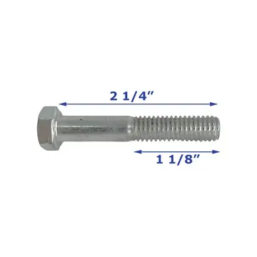 Zinc Plated Trailer Bolt Only 3/8 inch x 2 1/4 inch