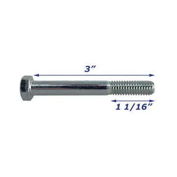 Zinc Plated Trailer Bolt Only 3/8 inch x 3 inch