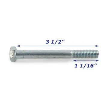 Zinc Plated Trailer Bolt Only 3/8 inch x 3 1/2 inch