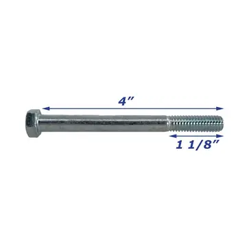Zinc Plated Trailer Bolt Only 3/8 inch x 4 inch