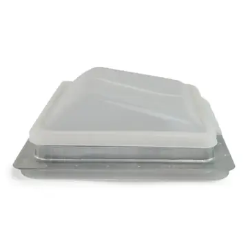 Enclosed Camper Trailer Crank Up Top Vent, White Square 14.25"