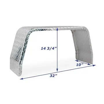 Aluminum Diamond Plate Boat Trailer Fender Single Axle 10 in x 32 in x 14 3/4 in