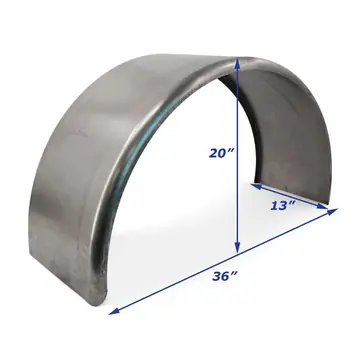 Cold Rolled Steel Trailer Fender Single Axle 13 in x 36 in x 20 in