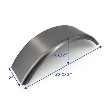 Cold Rolled Steel Trailer Fender Small Utility 7 in x 23 1/2 in x 6 1/2 in