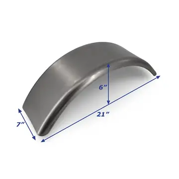Cold Rolled Steel Trailer Fender Small Utility Single 7 in x 21 in x 6 in