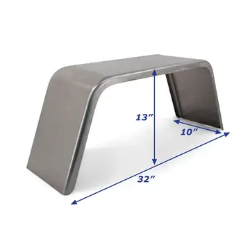 Cold Rolled Steel Trailer Fender Square Single Axle 10 in x 32 in x 13 in
