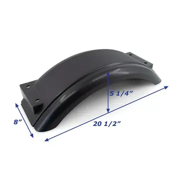 Black Plastic Trailer Fender for Boat Trailer Single 8 x 20 1/2 x 5 1/4in