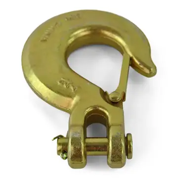 Clevis Hook 7/16" Zinc Plated with Spring Loaded Clasp for Trailer Safety Chains
