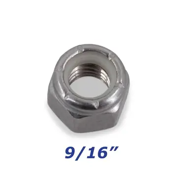 Stainless Steel Nylock Nut 9/16 inch for Trailer Bolts and U-Bolts