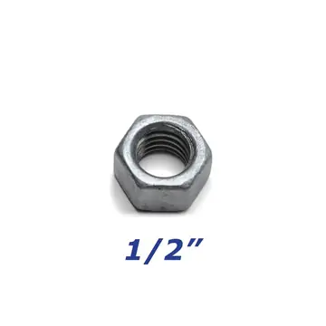 Zinc Plated Hex Nut 1/2 inch for Trailer Bolts and U-Bolts