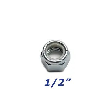 Zinc Plated Nylock Nut 1/2 inch for Trailer Bolts and U-Bolts