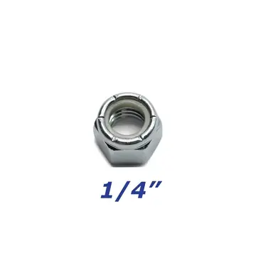 Zinc Plated Nylock Nut 1/4 inch for Trailer Bolts and U-Bolts