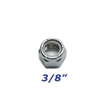 Zinc Plated Nylock Nut 3/8 inch for Trailer Bolts and U-Bolts