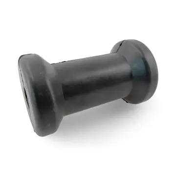 5 inch Black Rubber Marine Spool Roller for 1/2 inch Shaft