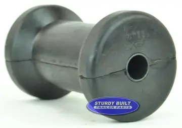 5 inch Black Rubber Spool Roller 5/8 Bore for Boat Trailer