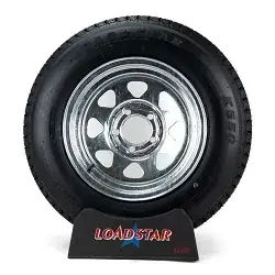 ST205/75D14 Bias Ply Tire mounted on a Galvanized 5 bolt Trailer Wheel
