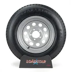 ST205/75D14 Trailer Tire F78-14 on a Silver Gray Mod 5 bolt Wheel