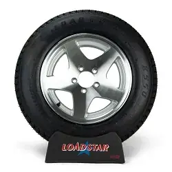 ST205/75D15 Boat Trailer Tire on 5 Bolt Aluminum 5 Star Trailer Wheel
