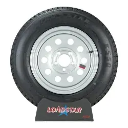 ST205/75D15 Trailer Tire F78-15 on a Silver Gray Mod 5 bolt Wheel