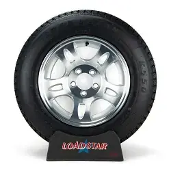 ST205/75D15 Loadstar Trailer Tire on 5 Lug Aluminum Split Spoke Wheel