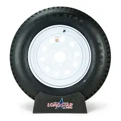 ST205/75D15 Trailer Tire F78-15 Mounted on a 5 Bolt White Mod Wheel