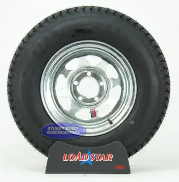 ST215/75D14 Boat Trailer Tire mounted on a Galvanized 5 bolt Wheel G78-14