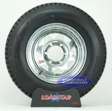 ST225/75D15 Boat Trailer Tire mounted on a Galvanized 6 bolt Wheel