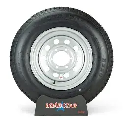 ST225/75D15 Trailer Tire H78-15 on a Silver Gray Mod 6 bolt Wheel
