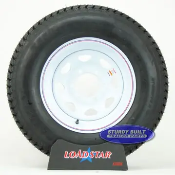 ST225/75D15 H78-15 Mounted on a 6 Bolt White Spoke Trailer Wheel