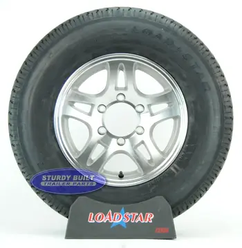 ST225/75R15 Radial Boat Trailer Tire on a Aluminum Split Spoke 6 bolt Wheel