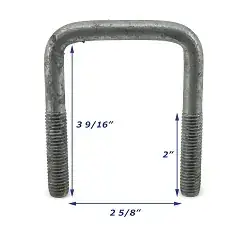 Galvanized Trailer U-Bolt Only 1/2 inch x 2 5/8 inch x 3 9/16 inch