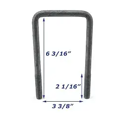 Galvanized Trailer U-Bolt Only 1/2 inch x 3 3/8 inch x 6 3/16 inch