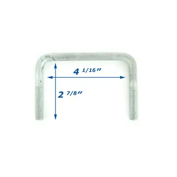 Galvanized Trailer U-Bolt Only 7/16 inch x 4 inch x 2 7/8 inch