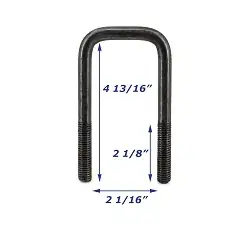 Stainless Steel Trailer U-Bolt Only 1/2 inch x 2 inch x 4 13/16 inch