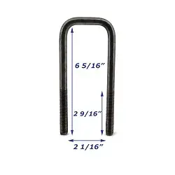 Stainless Steel Trailer U-Bolt Only 1/2 inch x 2 inch x 6 5/16 inch