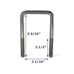 Stainless Steel Trailer U-Bolt Only 1/2 inch x 3 1/16 inch x 5 5/16 inch