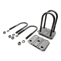 Trailer Leaf Spring U-Bolt Kit Round Raw Steel fits 3 inch Round Axles