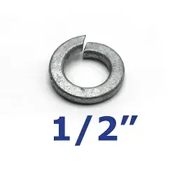 Galvanized Lock Washer 1/2 inch for Trailer Bolts and U-Bolts.