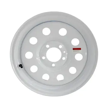 15 inch 5 Bolt White Modular Trailer Wheel 5 on 4 1/2 Lug Pattern